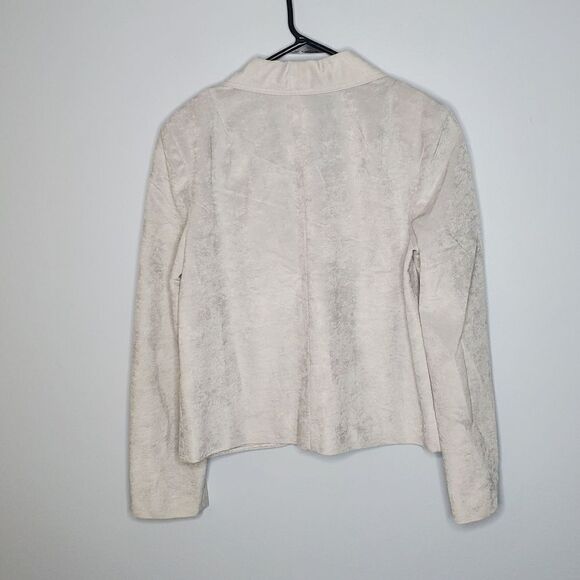 Vintage Button Up Blazer 13 - 14 Gray Suede Thin Lightweight Union Made - Picture 4 of 10